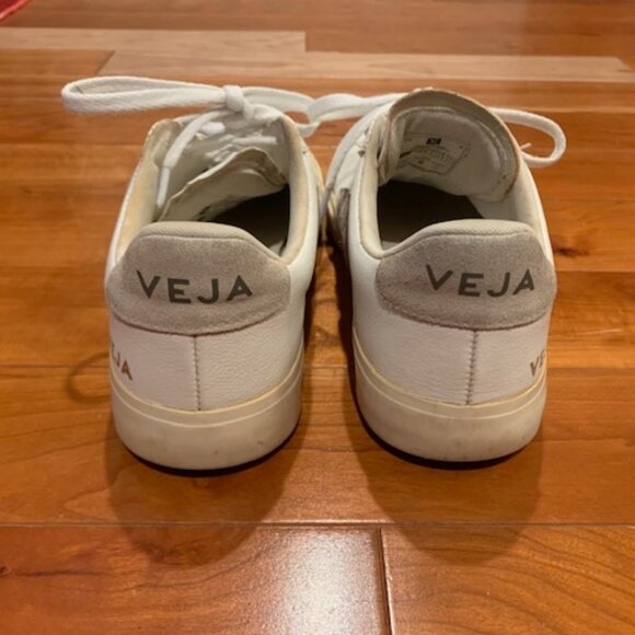 Veja White Campo Leather Low-Top Sneaker Shoes Women's Size 8 - Picture 6 of 11
